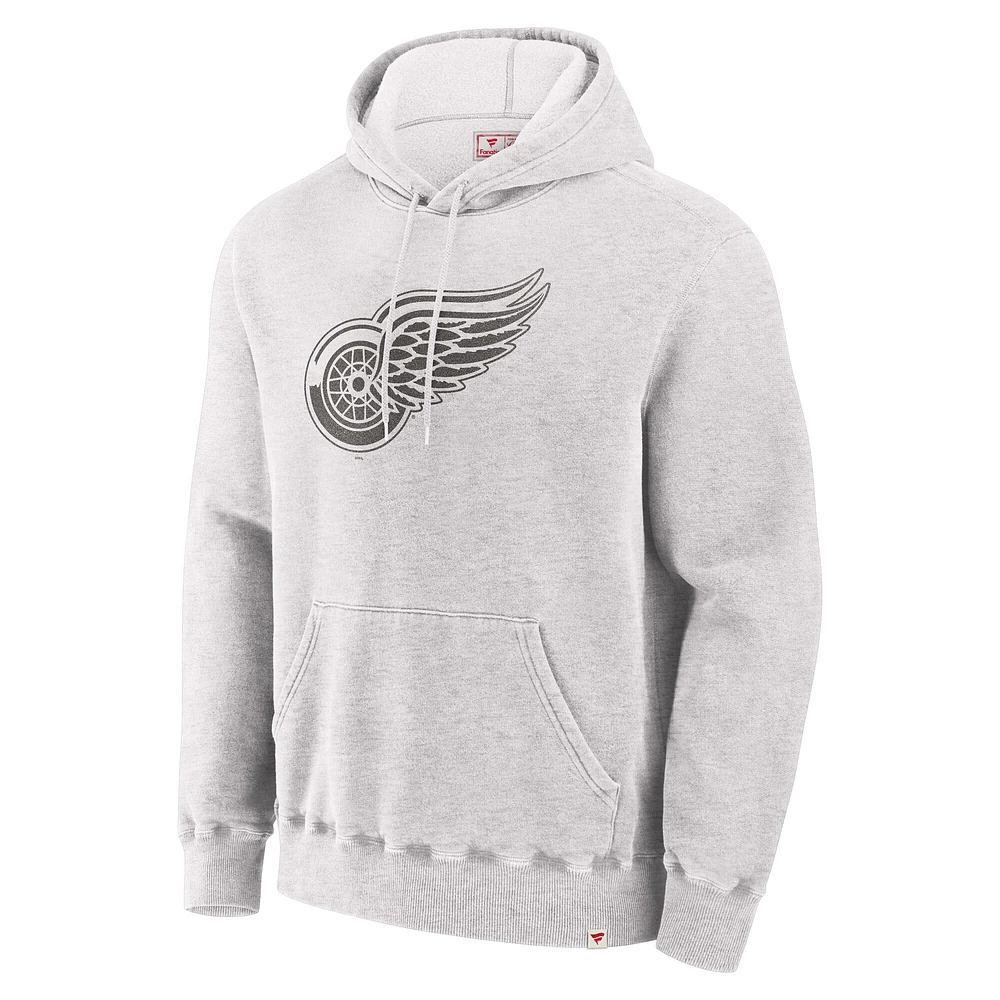 Men's Fanatics Gray Detroit Red Wings Made Canada Fleece Pullover Hoodie