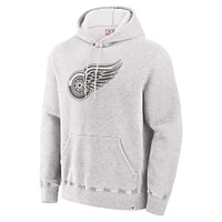 Men's Fanatics Gray Detroit Red Wings Made Canada Fleece Pullover Hoodie