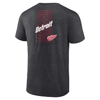 Men's Fanatics Heather Charcoal Detroit Red Wings Backbone T-Shirt