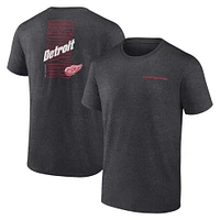 Men's Fanatics Heather Charcoal Detroit Red Wings Backbone T-Shirt