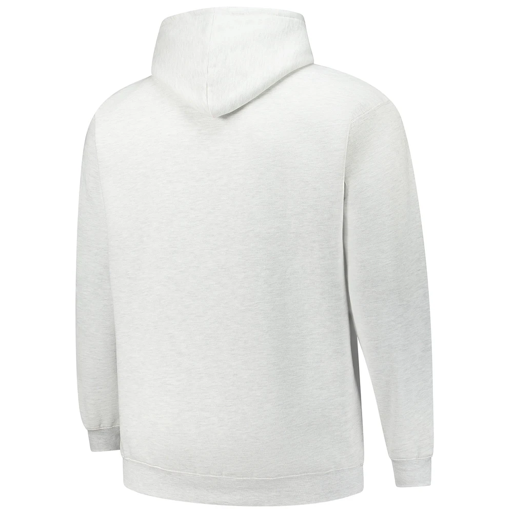Men's Fanatics Heather Gray Detroit Red Wings Big & Tall Fleece Pullover Hoodie