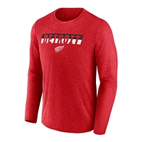 Men's Fanatics Heather Red Detroit Wings Transition Long Sleeve T-Shirt