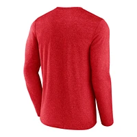 Men's Fanatics Heather Red Detroit Wings Transition Long Sleeve T-Shirt
