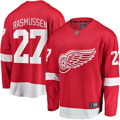 Fanatics pour hommes Michael Rasmussen rouge Detroit Red Wings maillot de joueur échappé à domicile