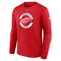 Men's Fanatics Red Detroit Wings Authentic Pro Core Secondary Long Sleeve T-Shirt