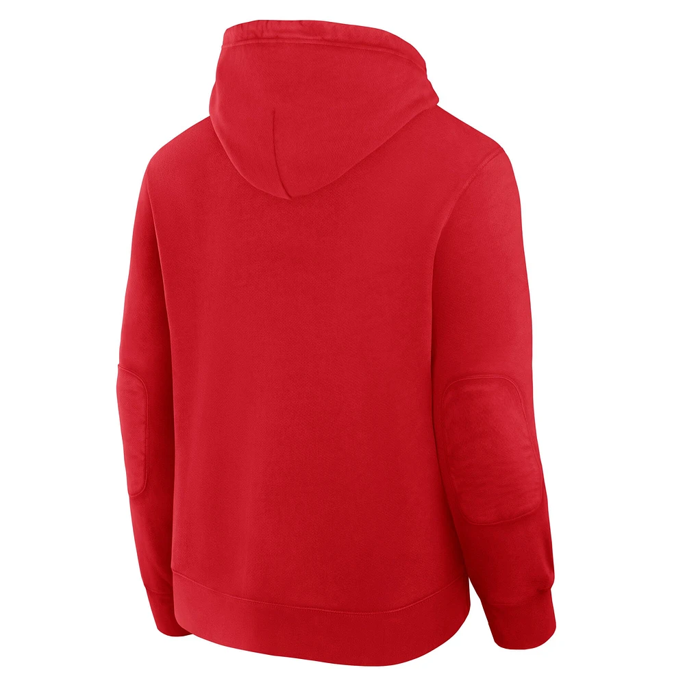 Men's Fanatics Red Detroit Wings Decades Collection Tradition Fleece Pullover Hoodie
