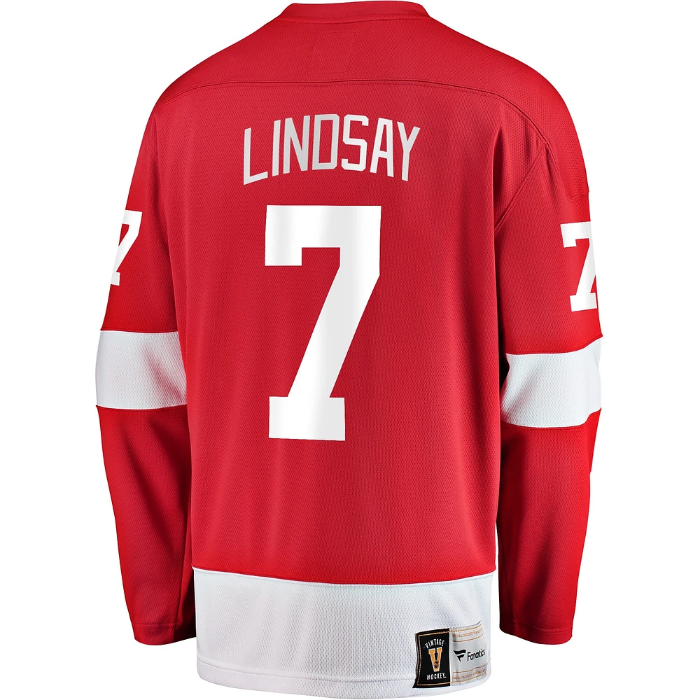 Men's Fanatics Ted Lindsay Red Detroit Wings Premier Breakaway Retired Player - Jersey