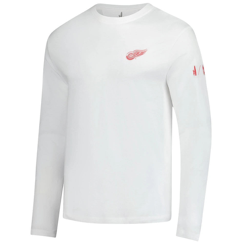 Men's johnnie-O White Detroit Red Wings Adam Long Sleeve T-Shirt