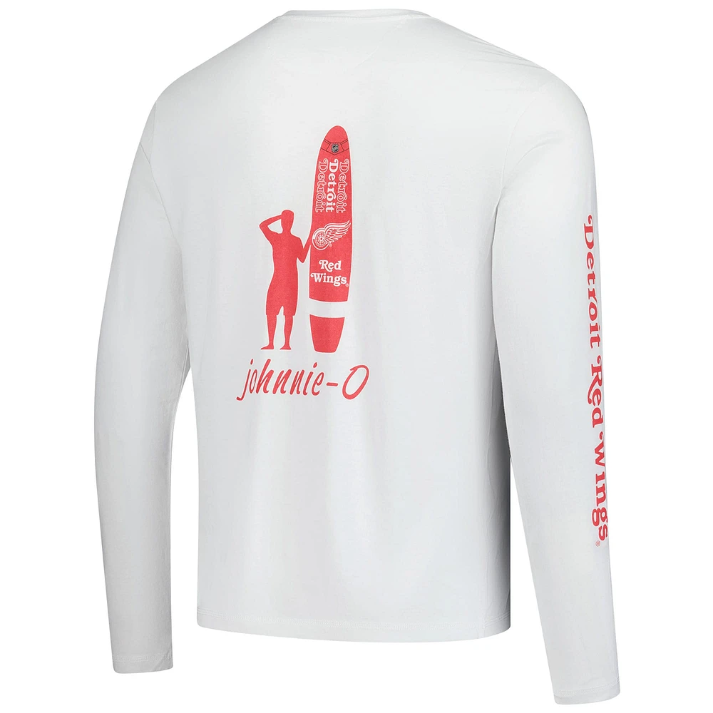 Men's johnnie-O White Detroit Red Wings Adam Long Sleeve T-Shirt