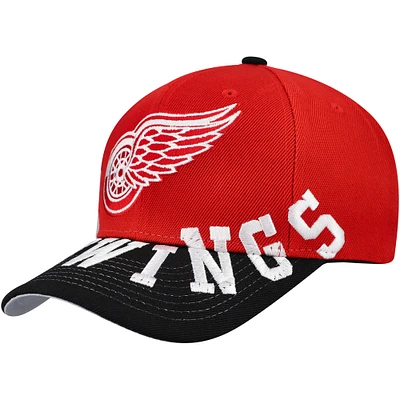 Casquette Snapback bicolore rouge/noir pour homme Mitchell & Ness Detroit Red Wings Underarch Pro Crown