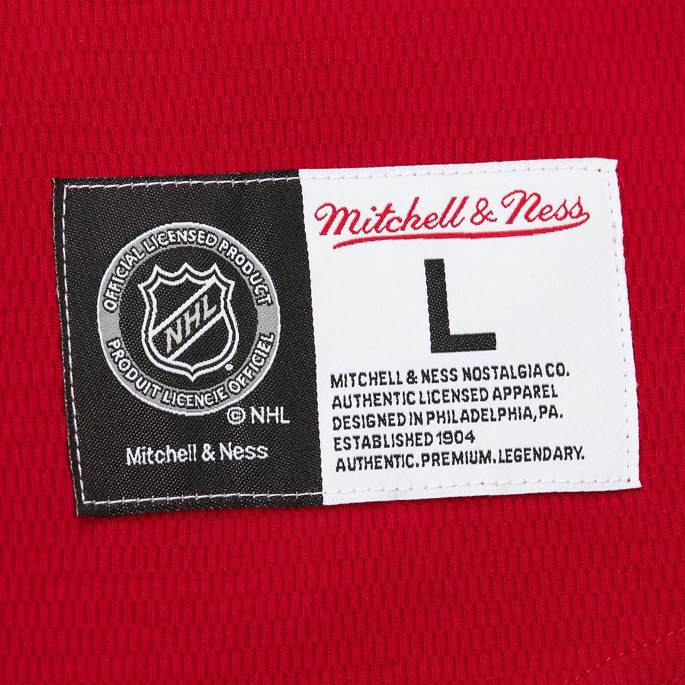Men's Mitchell & Ness  Red Detroit Wings Thermal Henley Long Sleeve T-Shirt