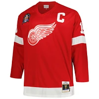 Men's Mitchell & Ness Steve Yzerman Red Detroit Wings Big Tall Captain Patch Blue Line Player Jersey
