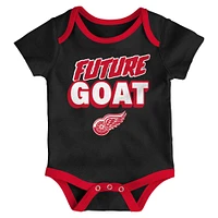 Newborn Detroit Red Wings Loyal Buddies Three-Pack Bodysuit Set