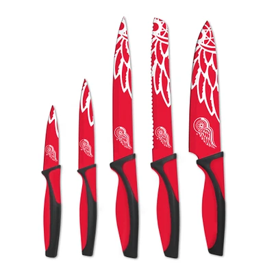 Ensemble de couteaux de cuisine 5 pièces Red Detroit Red Wings