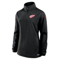 Women's Fanatics  Black Detroit Red Wings Authentic Pro Rink Lightweight Quarter-Zip Pullover Sweatshirt