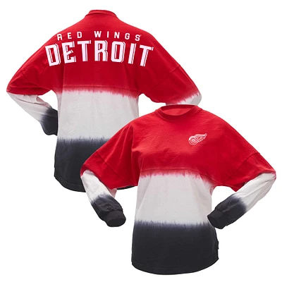 T-shirt à manches longues ombré Fanatics rouge/noir Detroit Red Wings pour femmes