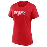 Women's Red Detroit Wings Launch Scoop Neck T-Shirt