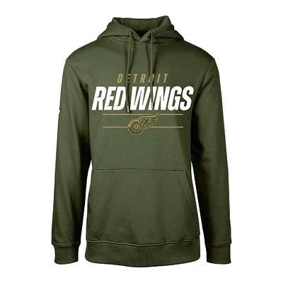 Sweat à capuche en polaire pour jeunes Levelwear Olive Red Wings Podium