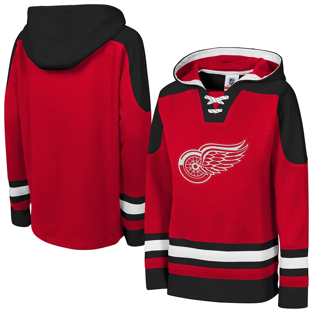 Sweat à capuche col en V pour jeunes Red Detroit Wings Ageless Must Have Home