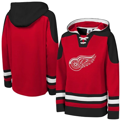 Sweat à capuche col en V pour jeunes Red Detroit Wings Ageless Must Have Home