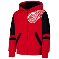 Youth Red Detroit Wings Face Off Full-Zip Hoodie