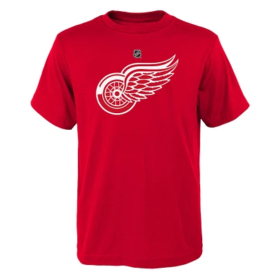 T-shirt avec logo principal des Red Wings de Detroit rouges pour jeunes