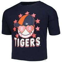 T-shirt à manches mi-longues New Era pour jeune fille Detroit Tigers bleu marine