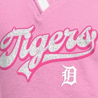 Girls Youth New Era Pink Detroit Tigers Mommy & Me Raglan V-Neck T-Shirt