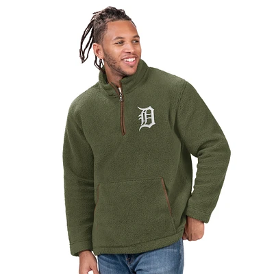 Veste polaire à fermeture éclair quart de tour Everest des Detroit Tigers G-III Sports by Carl Banks pour homme, vert chasseur