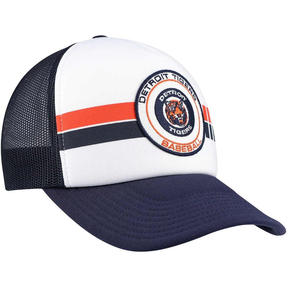 Men's '47 White/Navy Detroit Tigers Cooperstown Collection Wax Pack Express Trucker Adjustable Hat