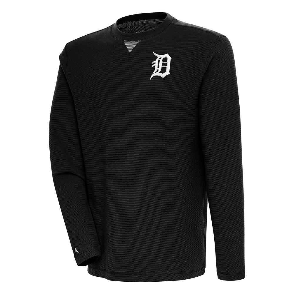 Men's Antigua  Black Detroit Tigers Flier Bunker Pullover Sweatshirt