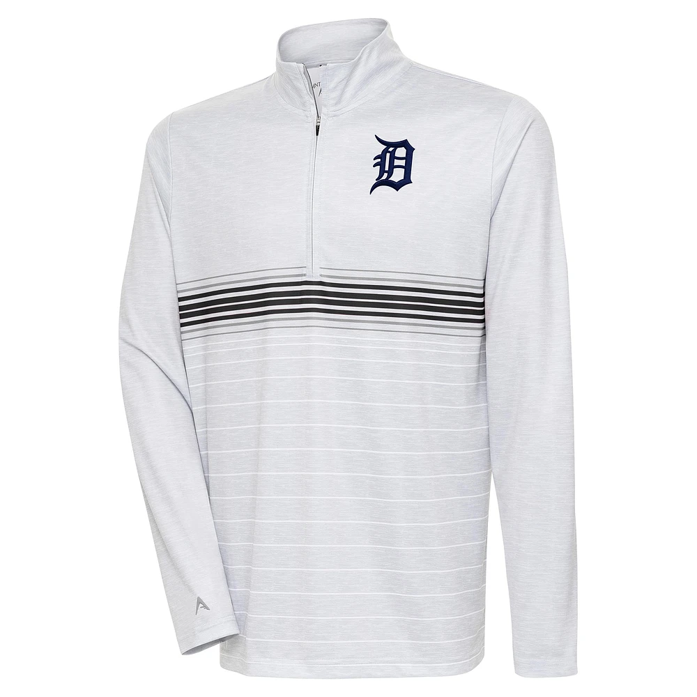 Pull-over à glissière quart de tour Bullseye des Detroit Tigers pour homme, gris chiné/noir, Antigua