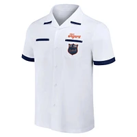 Men's Darius Rucker Collection by Fanatics  White Detroit Tigers Bowling Button-Up Shirt