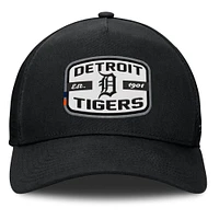 Men's Fanatics Black Detroit Tigers Team Patch A-Frame Trucker Snapback Hat