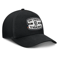 Men's Fanatics Black Detroit Tigers Team Patch A-Frame Trucker Snapback Hat