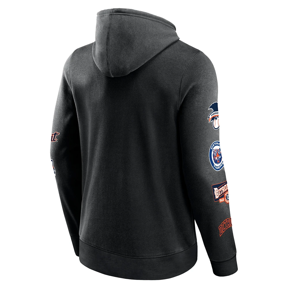 Men's Fanatics Black Detroit Tigers Wild Winner Pullover Hoodie