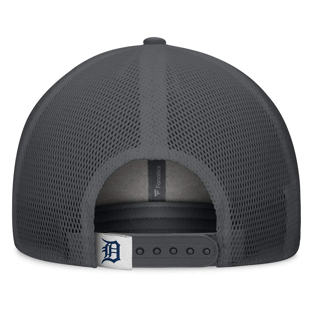 Men's Fanatics Gray/Graphite Detroit Tigers A-Frame Trucker Adjustable Hat