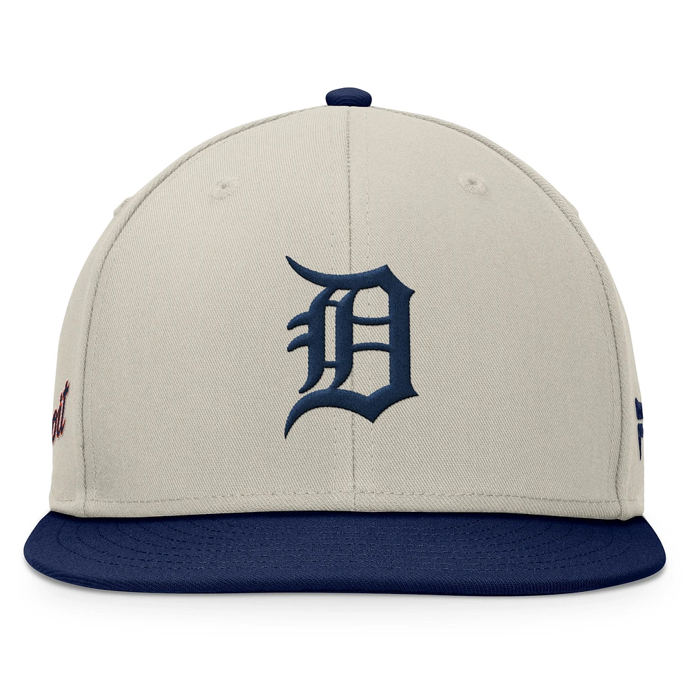 Men's Fanatics Khaki/Navy Detroit Tigers Team Two-Tone Snapback Hat
