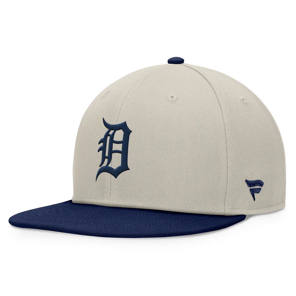 Men's Fanatics Khaki/Navy Detroit Tigers Team Two-Tone Snapback Hat