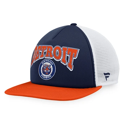 Men's Fanatics Navy/Orange Detroit Tigers Heritage Foam Front Trucker Snapback Hat