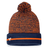 Men's Fanatics Navy/Orange Detroit Tigers Space-Dye Cuffed Knit Hat with Pom