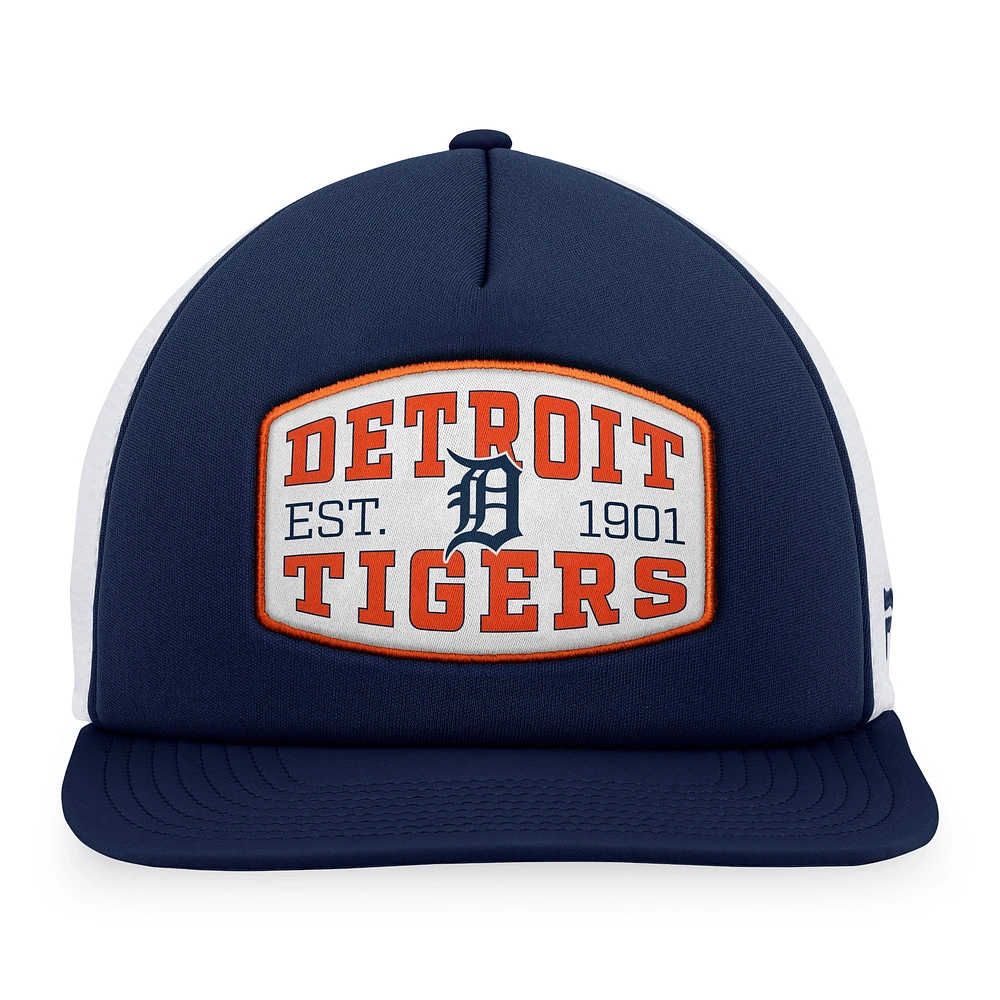 Men's Fanatics  Navy Detroit Tigers Foam Front Patch Trucker Snapback Hat