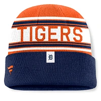 Men's Fanatics Navy Detroit Tigers Fundamental Team Stripe Cuffed Knit Hat