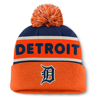 Men's Fanatics Navy Detroit Tigers Heritage Cuffed Knit Hat with Pom