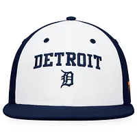 Men's Fanatics White/Navy Detroit Tigers Iconic Color Blocked Fitted Hat