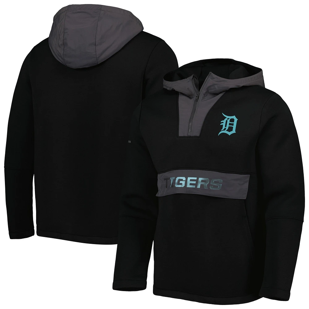 Men's Levelwear Black Detroit Tigers Ruckus Quarter-Zip Hoodie