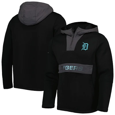 Men's Levelwear Black Detroit Tigers Ruckus Quarter-Zip Hoodie