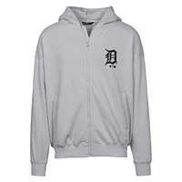 Men's Levelwear  Gray Detroit Tigers Oversized Uphill Digital Camo Full-Zip Hoodie