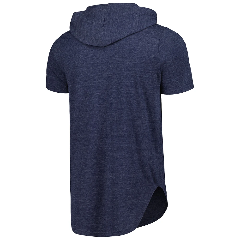 Men's Majestic Threads Navy Detroit Tigers Tri-Blend Hoodie T-Shirt