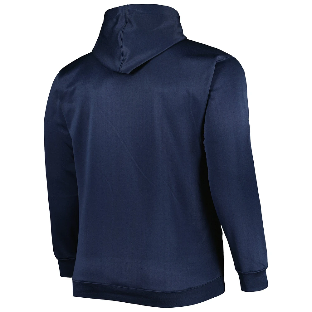 Men's Navy Detroit Tigers Fade Sublimated Fleece Pullover Hoodie